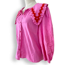 Load image into Gallery viewer, Me and B Pink Long Sleeve Dagger Collar Shirt
