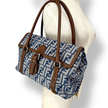 Load image into Gallery viewer, Stunning Vintage Fendi Denim Selleria Linda Zucca Handbag