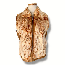 Load image into Gallery viewer, Vintage Rabbit Fur & Leather Zip Vest