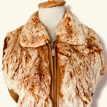 Load image into Gallery viewer, Vintage Rabbit Fur & Leather Zip Vest