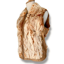 Load image into Gallery viewer, Vintage Rabbit Fur & Leather Zip Vest
