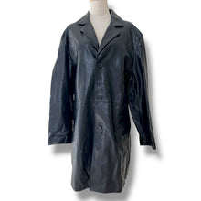 Load image into Gallery viewer, Vintage Black Leather Longline Coat, 1990s