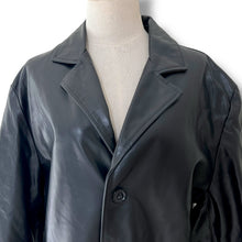 Load image into Gallery viewer, Vintage Black Leather Longline Coat, 1990s