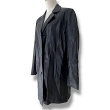 Load image into Gallery viewer, Vintage TCM Black Leather Coat – Minimal, Luxe, and Effortless