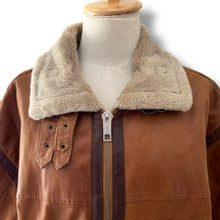 Load image into Gallery viewer, Vintage Shearling-Lined Suede Jacket