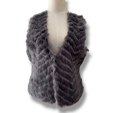 Load image into Gallery viewer, Vintage Grey Rabbit Fur Vest