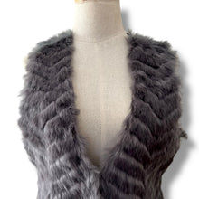 Load image into Gallery viewer, Vintage Grey Rabbit Fur Vest