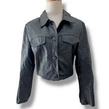 Load image into Gallery viewer, Vintage Cropped Leather Jacket