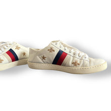 Load image into Gallery viewer, Gucci Ace Embroidered Bee & Star Sneakers – Size 38