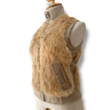 Load image into Gallery viewer, Vintage Beige Rabbit Fur and Knit Vest