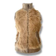 Load image into Gallery viewer, Vintage Beige Rabbit Fur and Knit Vest
