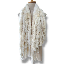 Load image into Gallery viewer, Vintage White Rabbit Fur Scarf
