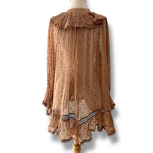 Load image into Gallery viewer, Zimmermann Silk Dot Ruffle Blouse in Rust