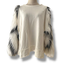 Load image into Gallery viewer, White Shaggy Sleeve Statement Top by Zara