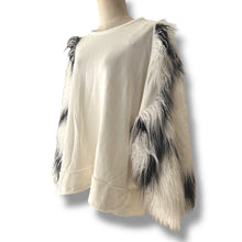 Load image into Gallery viewer, White Shaggy Sleeve Statement Top by Zara