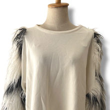 Load image into Gallery viewer, White Shaggy Sleeve Statement Top by Zara