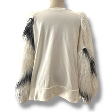 Load image into Gallery viewer, White Shaggy Sleeve Statement Top by Zara