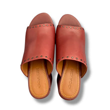 Load image into Gallery viewer, Coach Studded Leather Mules – Oxblood Leather, Block Heel (EU 36/UK4)