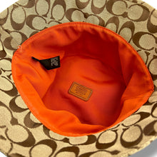 Load image into Gallery viewer, Coach Monogram Canvas Bucket Hat with Leather Trim – M/L