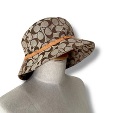 Load image into Gallery viewer, Coach Monogram Canvas Bucket Hat with Leather Trim – M/L
