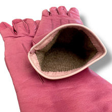 Load image into Gallery viewer, Vintage Coach Lipstick Pink Leather Gloves with Gold Button Detail