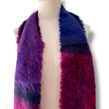 Load image into Gallery viewer, Vintage Mohair Scarf in Purple, Plum & Fuchsia Tones