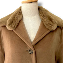 Load image into Gallery viewer, Max Mara Camel Wool Coat with Nutria Fur Collar