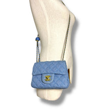 Load image into Gallery viewer, Blue Quilted Crossbody – Chanel Inspired (Not Authentic)