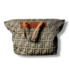 Load image into Gallery viewer, Vintage Fendi Zucca Canvas Tote with Leather Handles Italy, likely 1980s–early 90s