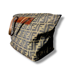 Load image into Gallery viewer, Vintage Fendi Zucca Canvas Tote with Leather Handles Italy, likely 1980s–early 90s