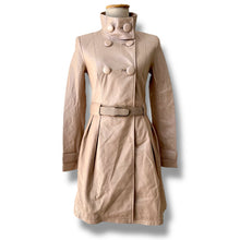 Load image into Gallery viewer, Vero Moda Taupe Leather Trench Coat with Belt