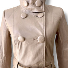 Load image into Gallery viewer, Vero Moda Taupe Leather Trench Coat with Belt