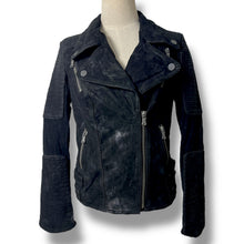 Load image into Gallery viewer, Vero Moda Washed Black Suede Biker Jacket