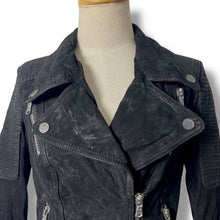 Load image into Gallery viewer, Vero Moda Washed Black Suede Biker Jacket