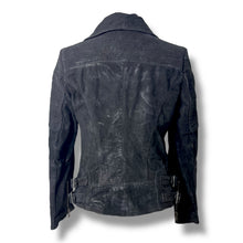 Load image into Gallery viewer, Vero Moda Washed Black Suede Biker Jacket