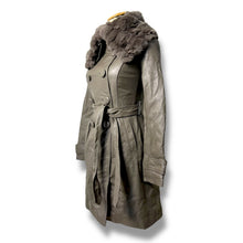 Load image into Gallery viewer, Vero Moda Classic Real Leather Trench with Fur Collar