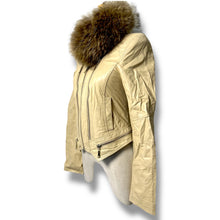 Load image into Gallery viewer, Vero Moda Cream Leather Jacket with Fur Collar