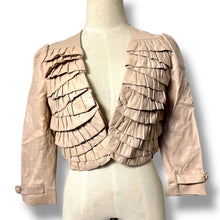 Load image into Gallery viewer, Vero Moda Pale Blush Leather Ruffle Jacket β New with Tags