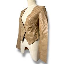 Load image into Gallery viewer, Vero Moda Real Leather Zipped Jacket in Tan