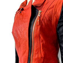 Load image into Gallery viewer, New with Tags Vero Moda Red & Black Moto Jacket