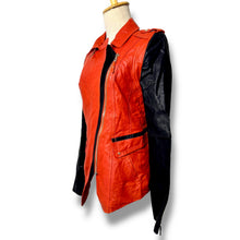 Load image into Gallery viewer, New with Tags Vero Moda Red & Black Moto Jacket