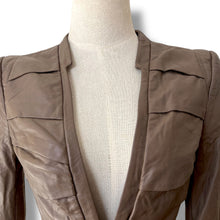 Load image into Gallery viewer, Vintage Vero Moda Sculpted Leather Jacket — Chocolate Brown
