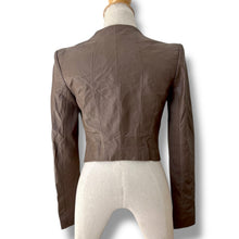 Load image into Gallery viewer, Vintage Vero Moda Sculpted Leather Jacket — Chocolate Brown