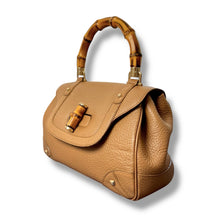 Load image into Gallery viewer, Gucci Bamboo Top Handle Bag in Taupe Pebbled Leather