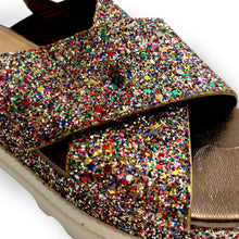 Load image into Gallery viewer, Miu Miu Multicolour Glitter Platform Sandals
