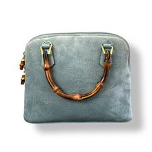 Load image into Gallery viewer, Gucci Vintage Suede Bamboo Top Handle Bag