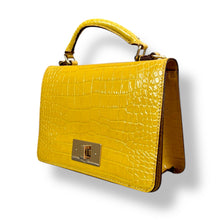 Load image into Gallery viewer, Kate Spade Yellow Croc-Embossed Top Handle Bag
