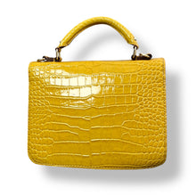 Load image into Gallery viewer, Kate Spade Yellow Croc-Embossed Top Handle Bag