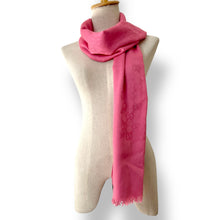 Load image into Gallery viewer, Gucci GG Monogram Wool-Silk Scarf in Rose Pink