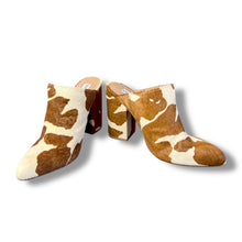 Load image into Gallery viewer, Steve Madden Cow Print Mules – Y2K Inspired Statement Boots (UK 6)